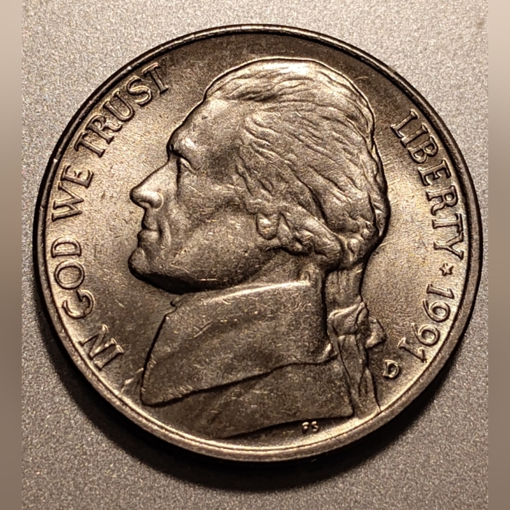 1997 D Liberty Nickel Coin Barely Used Like New Collectable Numerology